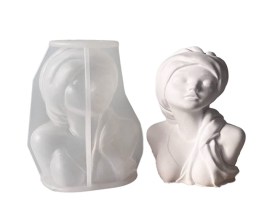 Molde silicona mujer con pañuelo